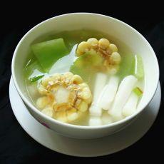 莴笋玉米年糕汤