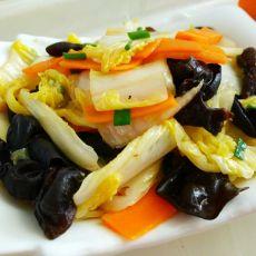 黑木耳炒白菜梗娃娃菜