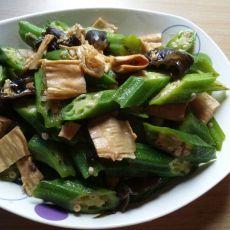 秋葵炒腐竹黑木耳