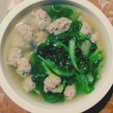 小白菜肉丸汤
