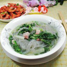 咸肉小白菜煮粉条