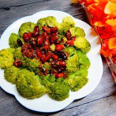 花生米油泼西兰花