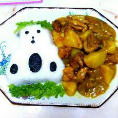 小熊咖喱土豆鸡腿饭
