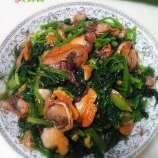 菠菜拌毛蛤蜊