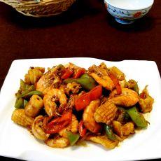 酱爆大虾墨斗鱼