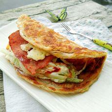 培根烤肠手抓饼