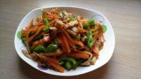 胡罗卜青椒香菇炒咸肉的做法步骤11